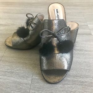 Karl Lagerfeld Metallic Tassle Mule